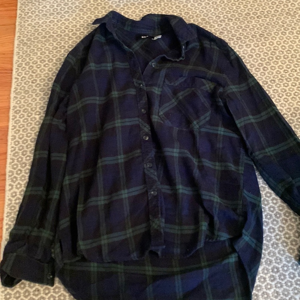 BDG blue and green flannel